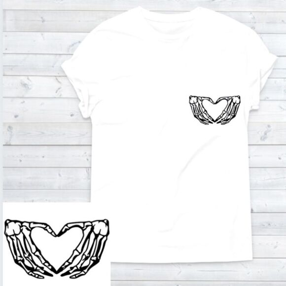 Skeleton Heart Tee, Unisex, Size Small-3XL - Picture 3 of 7